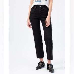 RE/DONE High Rise Stove Pipe Straight Leg Jeans size 25